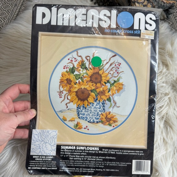 Dimensions Other - Vintage Dimensions Summer Sunflowers Cross Stitch Kit Grandma Cottage Core